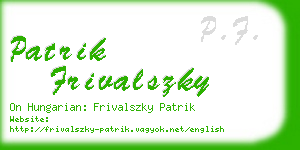 patrik frivalszky business card